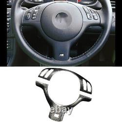 Real Carbon Fiber Steering Wheel Add-On Trim Cover Kit for BMW M3 E46 M5 E39