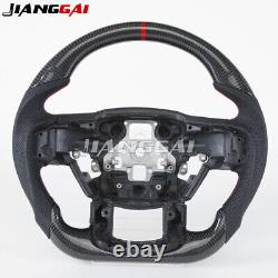 Real Carbon Fiber Steering Wheel Fit 15+ Ford F150 Raptor with Paddles Cutouts
