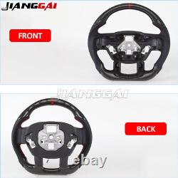 Real Carbon Fiber Steering Wheel Fit 15+ Ford F150 Raptor with Paddles Cutouts