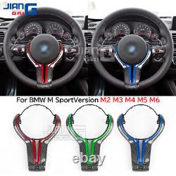 Real Carbon Fiber Steering Wheel Fit BMW F30 F35 F80 M2 M3 M4 M5 with CF Trim