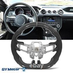 Real Carbon Fiber Steering Wheel For 15-23 Ford Mustang GT EcoBoost shelby White