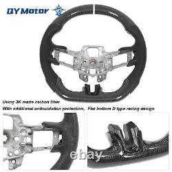 Real Carbon Fiber Steering Wheel For 15-23 Ford Mustang GT EcoBoost shelby White