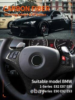 Real Carbon Fiber Steering Wheel Trim For BMW1 3 Series E82 E88 E92 E93 2008-13