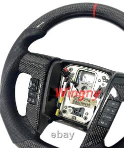 Real Carbon Fiber Steering Wheel for Ford F150 F250 V8 2010-2014+Button cover