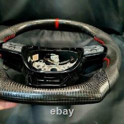 Real Carbon Fiber Steering wheel Honda Civic 11th Gen Black Leather 2022 2023
