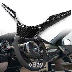 Real Carbon Steering Wheel Cover Trim for BMW E60 E61 E63 E64 M5 M6