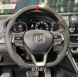 Real Carbon fiber steering wheel for Honda Accord 10th 20182021 Black Leather