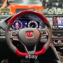 Real Carbon fiber steering wheel for Honda Accord 10th 20182021 Black Leather