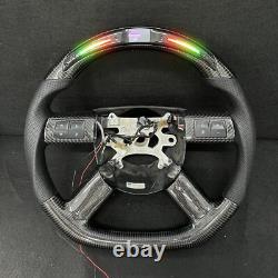 Real LED Carbon Fiber Steering Wheel Dodge Charger Challenger 2005-2010 Chrysler
