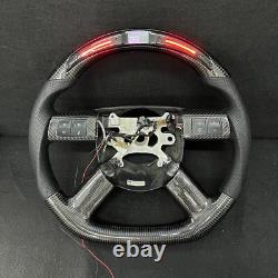 Real LED Carbon Fiber Steering Wheel Dodge Charger Challenger 2005-2010 Chrysler
