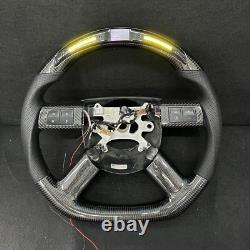 Real LED Carbon Fiber Steering Wheel Dodge Charger Challenger 2005-2010 Chrysler