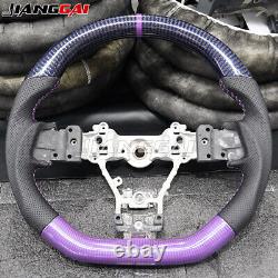 Real Purple Carbon Fiber Stitching Steering Wheel Fit 15+ Subaru STI WRX