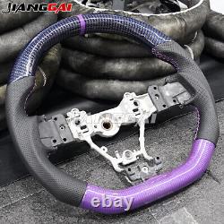 Real Purple Carbon Fiber Stitching Steering Wheel Fit 15+ Subaru STI WRX