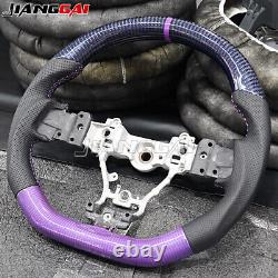 Real Purple Carbon Fiber Stitching Steering Wheel Fit 15+ Subaru STI WRX