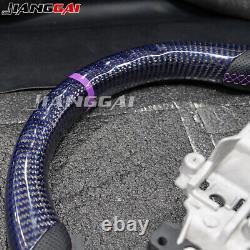 Real Purple Carbon Fiber Stitching Steering Wheel Fit 15+ Subaru STI WRX