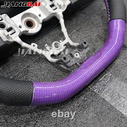 Real Purple Carbon Fiber Stitching Steering Wheel Fit 15+ Subaru STI WRX