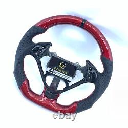 Real Red Carbon Fiber Steering Wheel Fit For 2004-2008 Acura TL Sport Type R