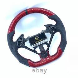 Real Red Carbon Fiber Steering Wheel Fit For 2004-2008 Acura TL Sport Type R