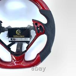Real Red Carbon Fiber Steering Wheel Fit For 2004-2008 Acura TL Sport Type R
