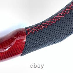Real Red Carbon Fiber Steering Wheel Fit For 2004-2008 Acura TL Sport Type R