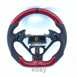 Real Red Carbon Fiber Steering Wheel Fit For 2004-2008 Acura TL Sport Type R