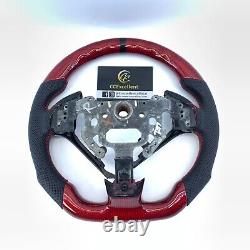 Real Red Carbon Fiber Steering Wheel Fit For 2004-2008 Acura TL Sport Type R