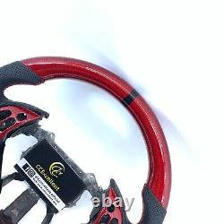 Real Red Carbon Fiber Steering Wheel Fit For 2004-2008 Acura TL Sport Type R