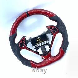 Real Red Carbon Fiber Steering Wheel Fit For 2004-2008 Acura TL Sport Type R
