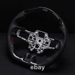 Real carbon fiber Flat Customized Sport LED Steering Wheel 2018-2021 MUSTANG GT