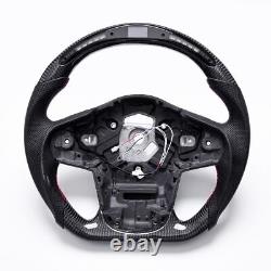 Real carbon fiber Flat Customized Sport LED Steering Wheel for 2019-2024 Supra