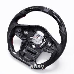 Real carbon fiber Flat Customized Sport LED Steering Wheel for 2019-2024 Supra