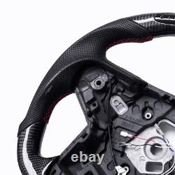 Real carbon fiber Flat Customized Sport LED Steering Wheel for 2019-2024 Supra