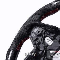 Real carbon fiber Flat Customized Sport LED Steering Wheel for 2019-2024 Supra