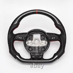Real carbon fiber Flat Customized Sport Steering Wheel 2012-16 RS S A 4 5 6 7 Q3