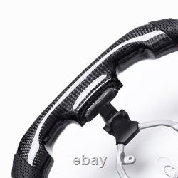 Real carbon fiber Flat Customized Sport Universal LED Steering Wheel IS 250 350