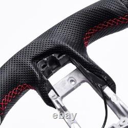 Real carbon fiber Flat Customized Sport Universal LED Steering Wheel MUSTANG GT