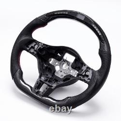 Real carbon fiber Flat Customized Sport Universal LED Steering Wheel VW Golf 6