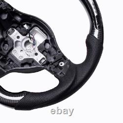 Real carbon fiber Flat Customized Sport Universal LED Steering Wheel VW Golf 6