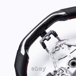 Real carbon fiber Flat Customized Sport Universal Steering Wheel 2015-20 SIT WRX