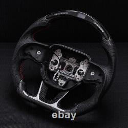 Real carbon fiber Flat Customized Sport Universal Steering Wheel CHALLENGER OEM