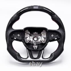 Real carbon fiber Flat Customized Sport Universal Steering Wheel CHALLENGER OEM