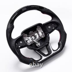 Real carbon fiber Flat Customized Sport Universal Steering Wheel CHALLENGER OEM