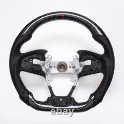Real carbon fiber Flat Customized Sport Universal Steering Wheel Civic Type-R