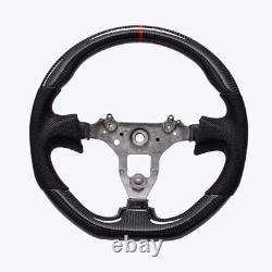 Real carbon fiber Flat Customized Sport Universal Steering Wheel For 03 GTR-R34