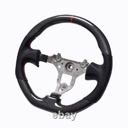 Real carbon fiber Flat Customized Sport Universal Steering Wheel For 03 GTR-R34