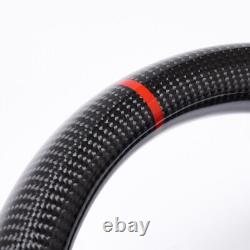 Real carbon fiber Flat Customized Sport Universal Steering Wheel For 03 GTR-R34