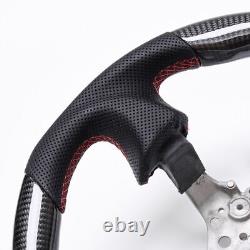 Real carbon fiber Flat Customized Sport Universal Steering Wheel For 03 GTR-R34