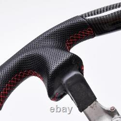 Real carbon fiber Flat Customized Sport Universal Steering Wheel For 03 GTR-R34