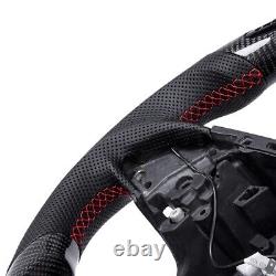 Real carbon fiber Flat Customized Sport Universal Steering Wheel For Corvette C7