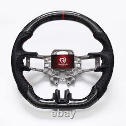 Real carbon fiber Flat Customized Sport Universal Steering Wheel For MUSTANG GT